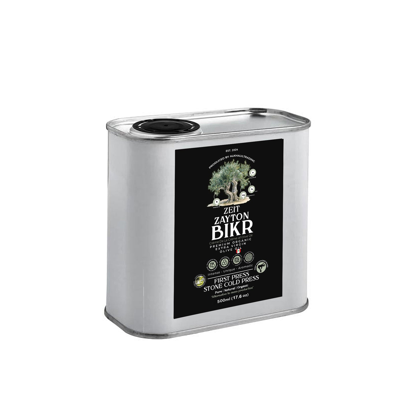 alkhaliltrading organic extra virgin olive oil - Early harvest - Fresh harvest - Bio - Premium extra virgin - Cold extracted - High Phenolic EVOO - Lebanese - Stone Cold Press